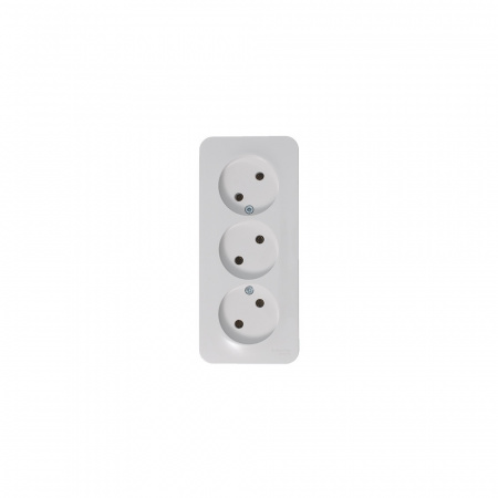 BLANCA Розетка наружная 3-я без заземления, без шторок, с изолирующей пластиной, 16А, 250В, белый Systeme Electric BLNRA000311