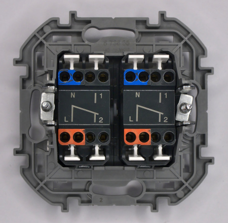 Переключатель модульный двухклавишный - INSPIRIA -10 AX - 250 В~ - белый Legrand/Daccord 673655