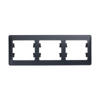 GLOSSA Рамка 3 поста горизонтальная антрацит Systeme Electric GSL000703