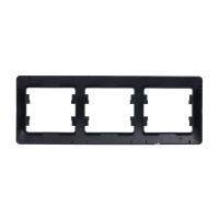 GLOSSA Рамка 3 поста горизонтальная антрацит Systeme Electric GSL000703