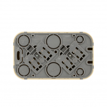 Quteo розетка двойная наружная с заземлением без  шторок -16 A - 250 В IP 20 - Дерево Legrand/Daccord 782293