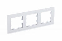 Рамка трехпостовая ATLASDESIGN NATURE, МАТОВОЕ СТЕКЛО БЕЛЫЙ Systeme Electric ATN330103
