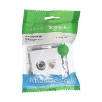 Розетка ATLASDESIGN двойная компьютерная+ТВ RJ45+TV категория 5E механизм алюминий Systeme Electric ATN000389