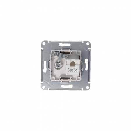 Розетка ATLASDESIGN двойная компьютерная+ТВ RJ45+TV категория 5E механизм алюминий Systeme Electric ATN000389