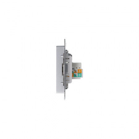 Розетка ATLASDESIGN двойная компьютерная+ТВ RJ45+TV категория 5E механизм алюминий Systeme Electric ATN000389