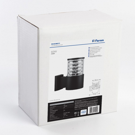 DH0801 Светильник НБУ-60w вверх Е27 IP54 черный FERON  06300