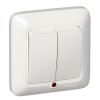 ПРИМА Выключатель двухклавишный скрытый с индикацией 250В 6А белый Systeme Electric S56-039-B