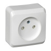 PA16-002B ЭТЮД Розетка наружная без заземления со шторками белая Systeme Electric 