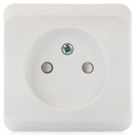 PA16-002B ЭТЮД Розетка наружная без заземления со шторками белая Systeme Electric 