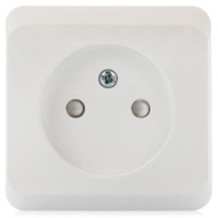 ЭТЮД Розетка наружная без заземления со шторками белая Systeme Electric PA16-002B