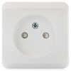 PA16-002B ЭТЮД Розетка наружная без заземления со шторками белая Systeme Electric 