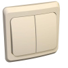 ЭТЮД Выключатель двухклавишный скрытый бежевый сх.5 Systeme Electric BC10-002K