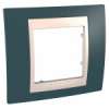 MGU6.002.577 UNICA-Хамелеон Рамка 1 пост серо-зеленый/бежевый Schneider Electric 