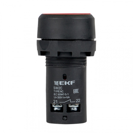 Кнопка красная возвратная SW2C-11 без подсветки IP54 EKF sw2c-11s-r