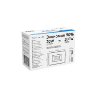 Прожектор светодиодный ДО 20 Вт 6500К 1800 лм 200-240В IP65 105х118х27мм Алюминий Elementary Gauss GAUSS 613100320