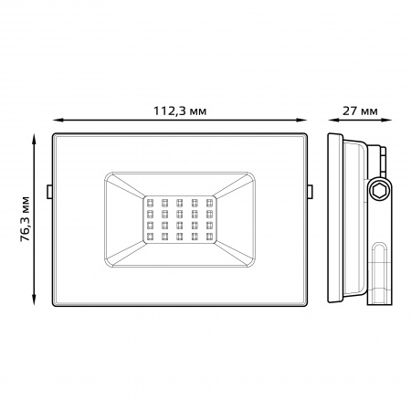 Прожектор светодиодный ДО 20 Вт 6500К 1800 лм 200-240В IP65 105х118х27мм Алюминий Elementary Gauss GAUSS 613100320