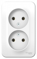 BLANCA Розетка наружная двойная без заземления, без шторок, с изолирующей пластиной, 16А, 250В, белый Systeme Electric BLNRA000211