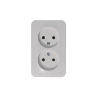 BLANCA Розетка наружная двойная без заземления, без шторок, с изолирующей пластиной, 16А, 250В, белый Systeme Electric BLNRA000211