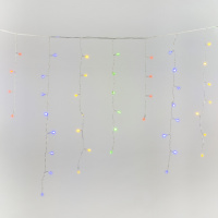 Бахрома светодиодная с эффектом мерцания 2м Соединяемая 100 светодиодов Разноцветный свет Провод прозрачный ULD-B2007-100/TTK MULTI IP44 Uniel UL-00007208