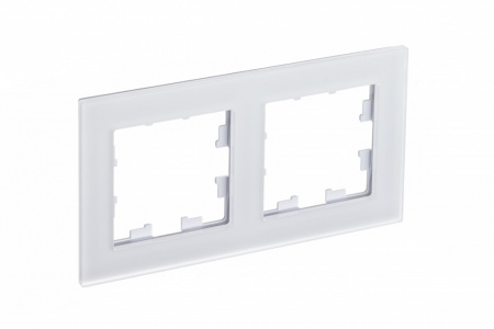 Рамка двухпостовая ATLASDESIGN NATURE, МАТОВОЕ СТЕКЛО БЕЛЫЙ Systeme Electric ATN330102