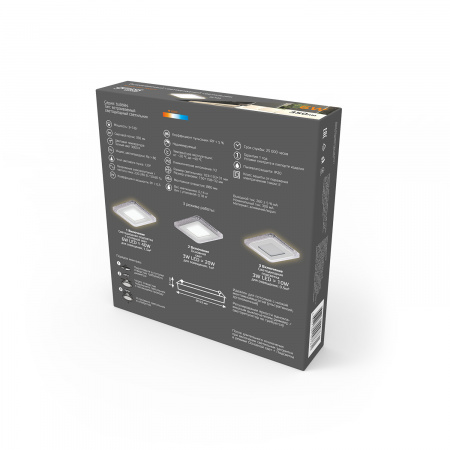 Светильник светодиодный ДВО 6 Вт 3000К 350 лм 220-240В IP20 103х103х31мм монт разм 80х80мм Алюминий 2 режима работы фоновая подсветка Bubbles Gauss GAUSS BL320