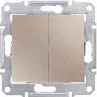 Sedna Переключатель двухклавишный в рамку титан схема 6+6 Schneider Electric SDN0600168
