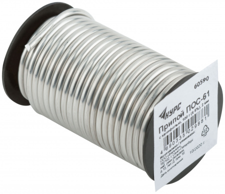 60590 Припой ПОС 61 с канифолью 2 мм, 100 гр РОС 