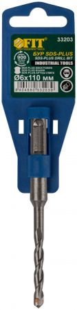 33203 Бур по бетону SDS PLUS (синий корпус) 6х110 мм FIT 