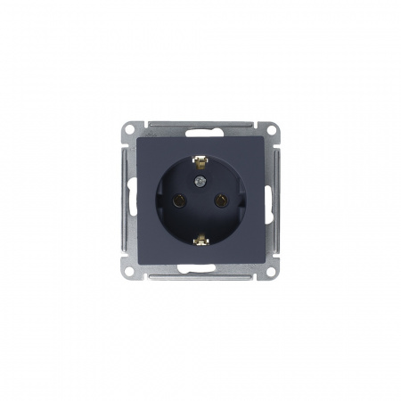 Розетка ATLASDESIGN с заземлением 16А механизм грифель Systeme Electric ATN000743