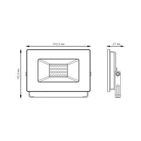 Прожектор светодиодный ДО 30 Вт 4000К 2695 лм 175-265В IP65 126х136х30мм Алюминий Elementary G2 Gauss GAUSS 613100230