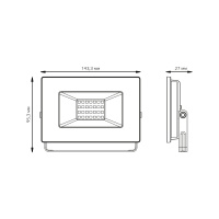 Прожектор светодиодный ДО 30 Вт 4000К 2695 лм 175-265В IP65 126х136х30мм Алюминий Elementary G2 Gauss GAUSS 613100230