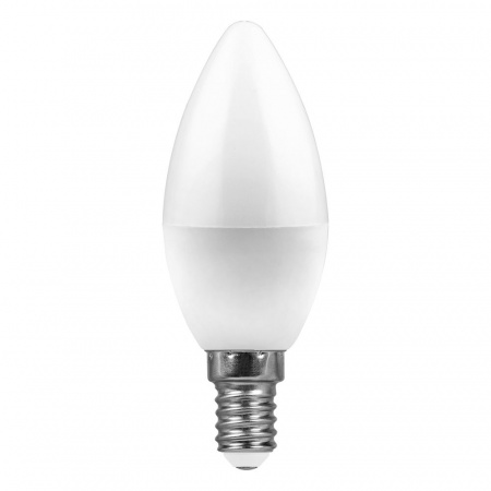 Лампа светодиодная LED 7вт E14 дневной матовая свеча FERON LB-97 25477
