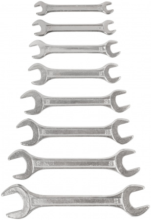 63518 Ключи рожковые, набор 8 шт (6-22 мм) в пластиковом держателе КУРС 