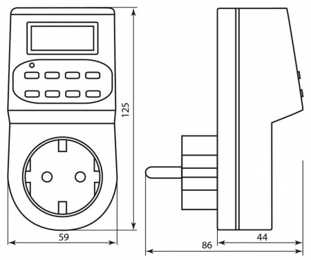 Розетка с таймером (недельная) электронная IP20 16А 3500W FERON ТМ22 23205