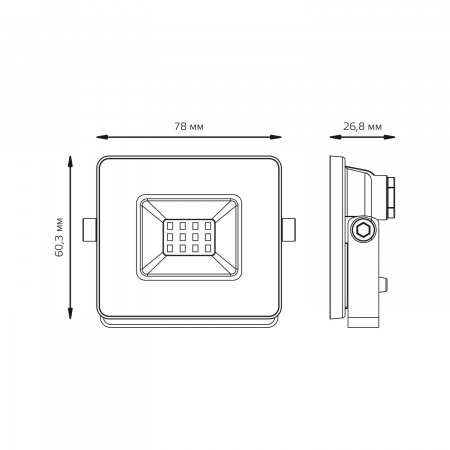 Прожектор светодиодный ДО 10 Вт 4000К 895 лм 175-265В IP65 76х93х28мм Алюминий Elementary G2 Gauss GAUSS 613100210