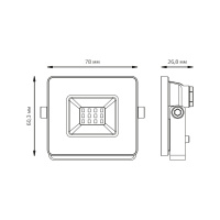 Прожектор светодиодный ДО 10 Вт 4000К 895 лм 175-265В IP65 76х93х28мм Алюминий Elementary G2 Gauss GAUSS 613100210