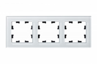 Рамка трехпостовая ATLASDESIGN NATURE, СТЕКЛО БЕЛЫЙ Systeme Electric ATN320103