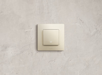 Выключатель одноклавишный, с подсветкой, бежевый, безвинтовые зажимы Legrand/Daccord 672303