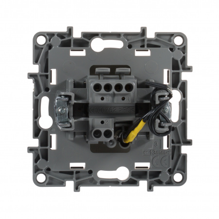 672303 Выключатель одноклавишный, с подсветкой, бежевый, безвинтовые зажимы Legrand/Daccord 