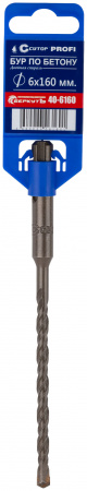 40-6160 Бур по бетону , Profi, двойная резьба, SDS-Plus, 6 х 160 мм CUTOP 