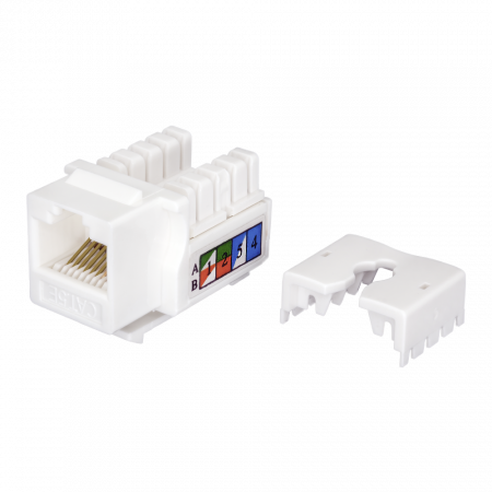 Keystone Jack 8P8C (RJ-45), UTP, Cat.5e. инструментальная заделка, белый SUPRLAN 10-0313