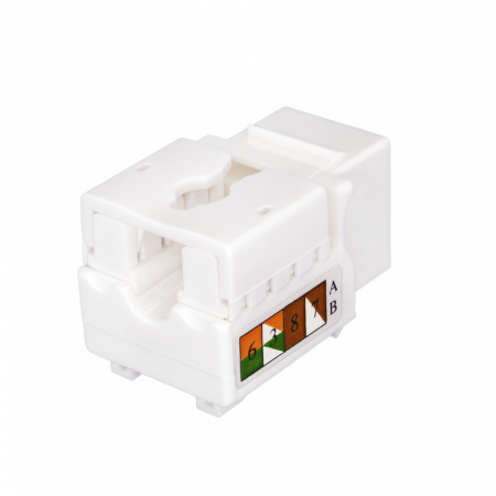 Keystone Jack 8P8C (RJ-45), UTP, Cat.5e. инструментальная заделка, белый SUPRLAN 10-0313