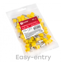 Наконечник штыревой втулочный изолированный НШвИ(2) 6.0-14 (50шт) EKF nhvi2-6.0-14