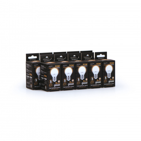 Лампа светодиодная LED 9.5 Вт 890 лм 3000К AC150-265В E27 шар P45 теплая  Black Gauss GAUSS 105102110