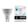 Лампа светодиодная LED 11 Вт 850 лм 6500К AC180-240В GU10 софит MR16 холодная  Elementary Gauss GAUSS 13631