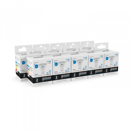 Лампа светодиодная LED 11 Вт 850 лм 6500К AC180-240В GU10 софит MR16 холодная  Elementary Gauss GAUSS 13631