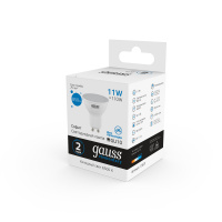 Лампа светодиодная LED 11 Вт 850 лм 6500К AC180-240В GU10 софит MR16 холодная  Elementary Gauss GAUSS 13631