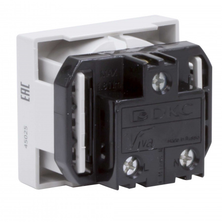 45025 VIVA Розетка силовая с заземлением серая DKC 