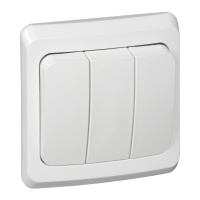 ЭТЮД Выключатель трехклавишный скрытый белый Systeme Electric BC10-003B