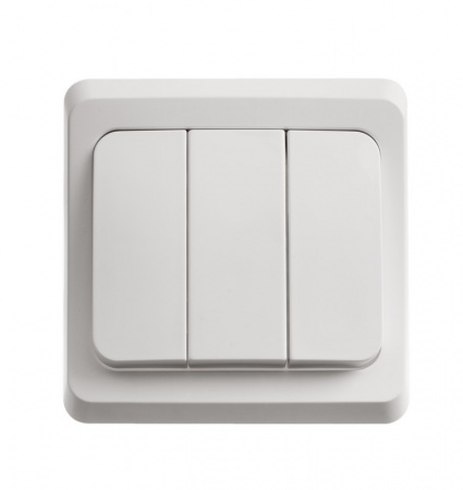 ЭТЮД Выключатель трехклавишный скрытый белый Systeme Electric BC10-003B